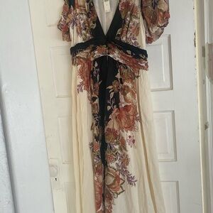 Black and White Blouse with Button Detail